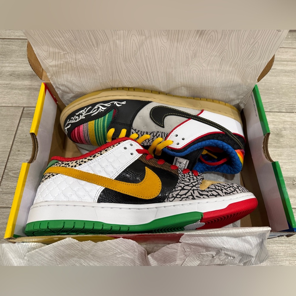 Nike SB Dunk Low Pro QS What The Paul CZ2239-600 Red Black Rogue Mais Noir Sz 12 - Picture 3 of 16
